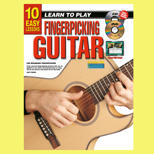 10 Easy Lessons Learn To Play Fingerpicking Guitar Book/Olm