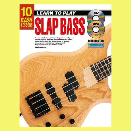 10 Easy Lessons Learn To Play Slap Bass Book/Olm