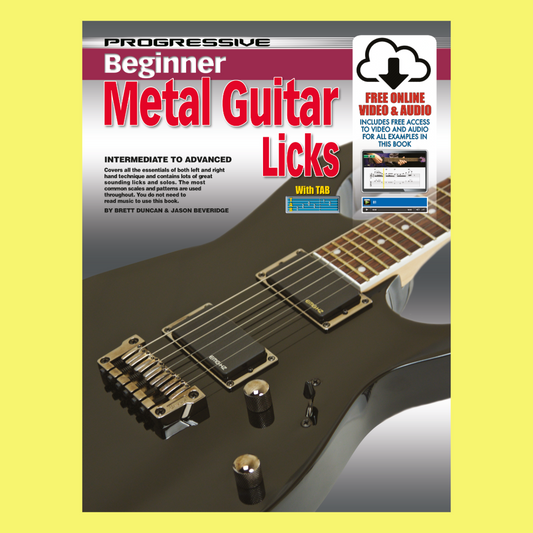 Progressive Beginner Metal Guitar Licks Book/Olm