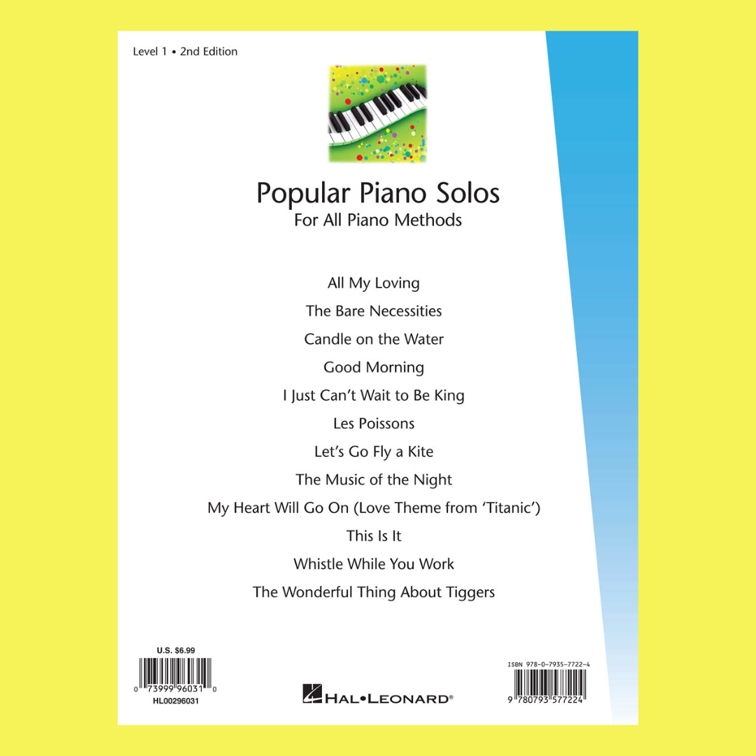 Hal Leonard Student Piano Library - Popular Piano Solos Level 1 Book