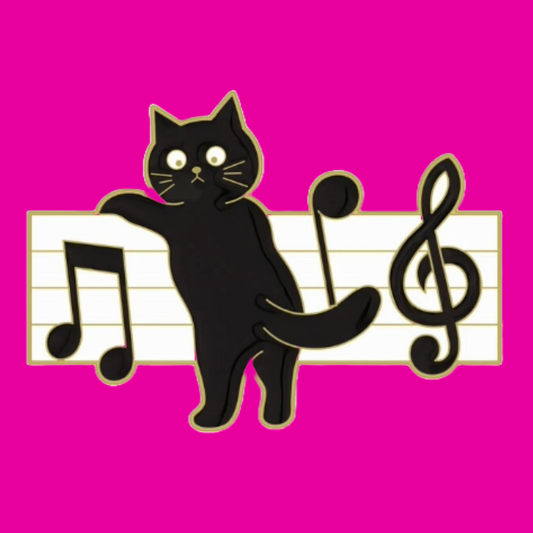 Sheet Music Kitty Badge
