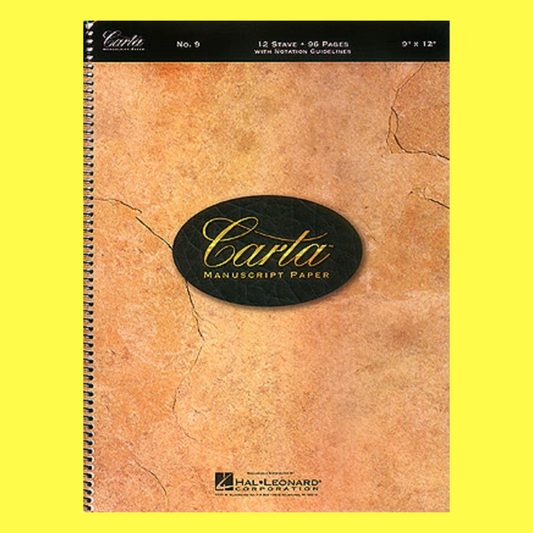 Carta Manuscript No. 9 Book - 12 Staves, Spiral Binding (96 pages)
