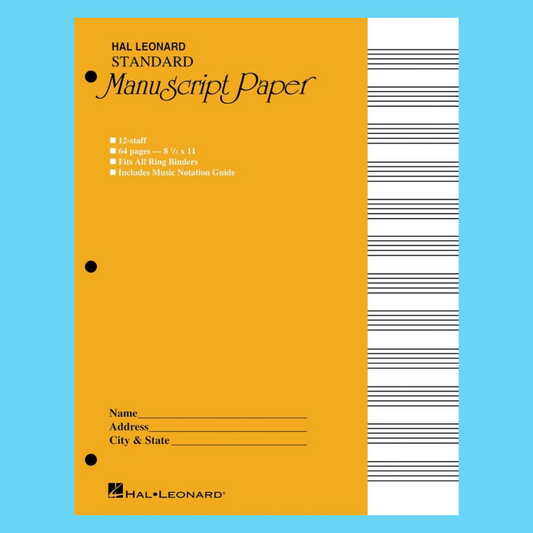 Hal Leonard - Standard Manuscript Book - 12 Staves (64 pages)