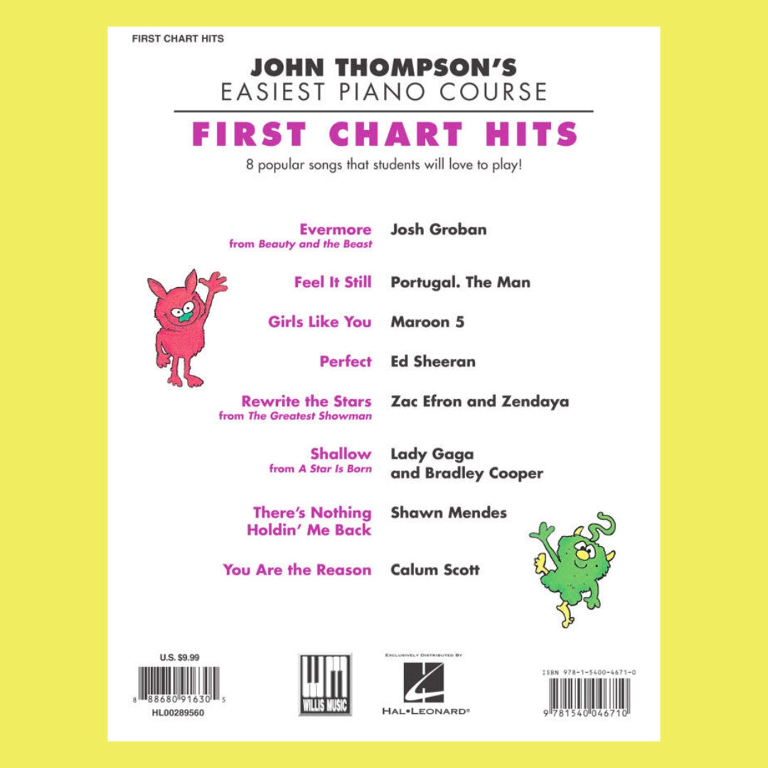 John Thompson's Easiest Piano Course - First Chart Hits Book (2nd Edition)