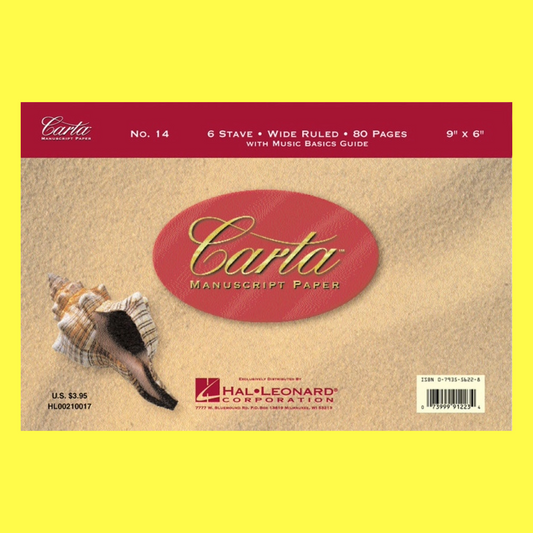 Carta Kid's Manuscript No. 14 Book -  6 Stave, Wide-Ruled (80 pages)
