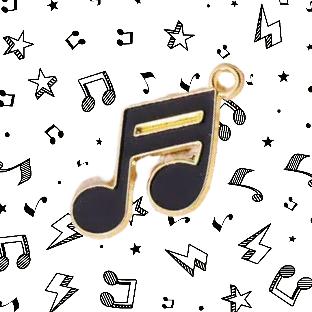 Eat. Sleep. Music. Repeat. Necklace - Double Quaver Note (Black)