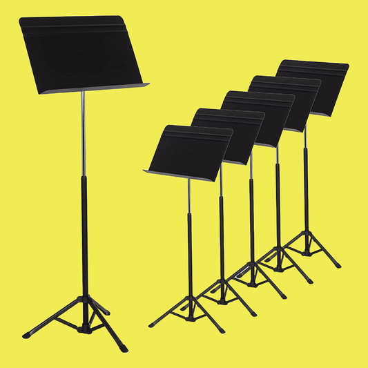 Manhasset Collapsible Voyager Music Stand with Desk in Black - Box of 6 Stands