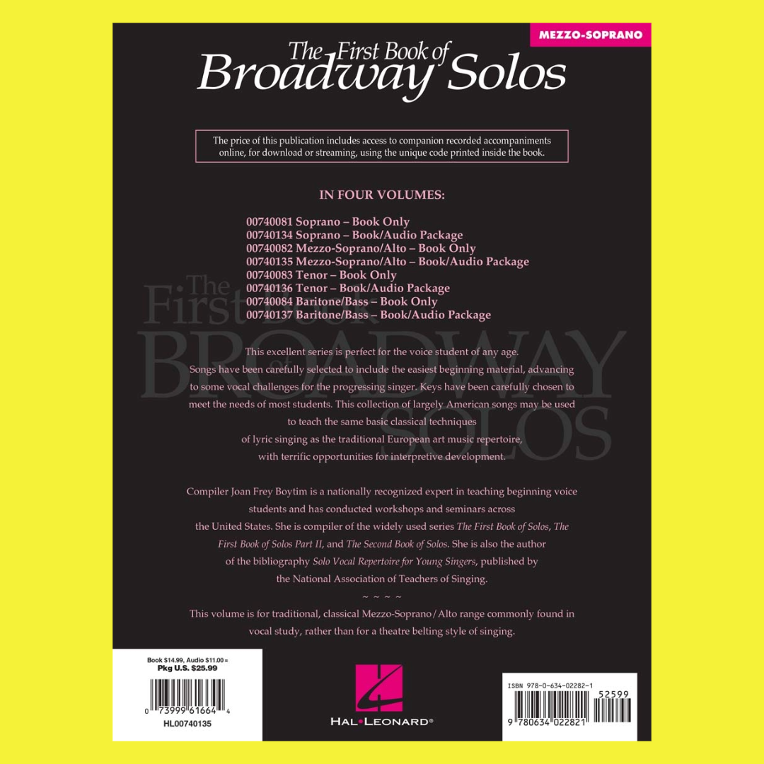 First Book Of Broadway Solos - Mezzo Soprano/Alto Book/Ola