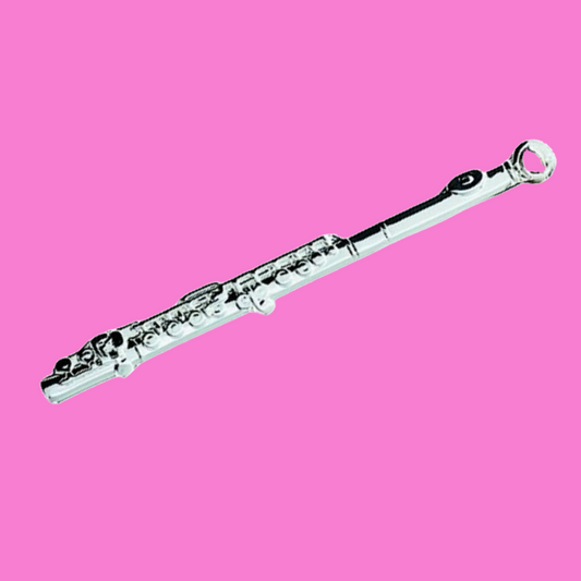 Keychain - Silver Flute Design