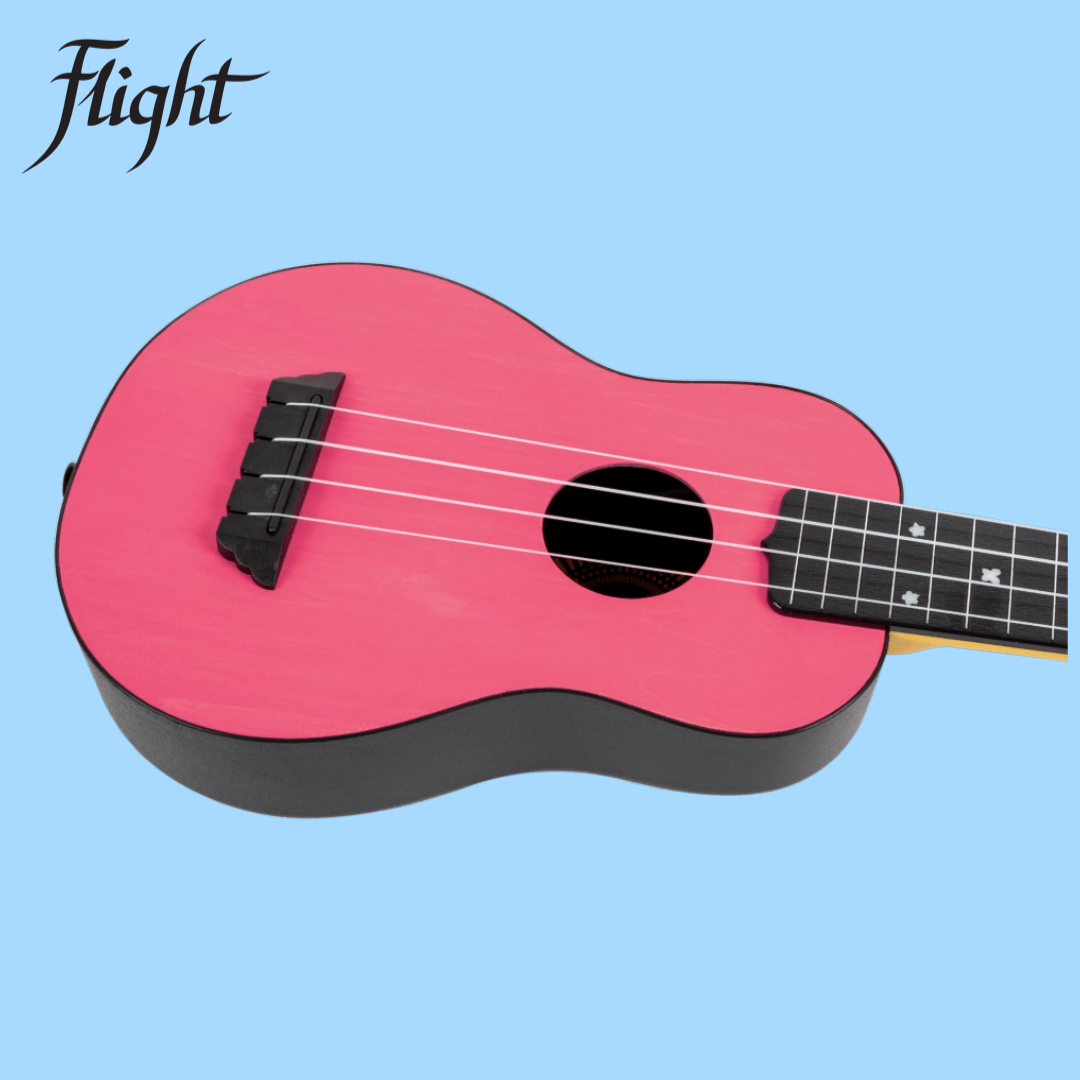 Flight TUS35 ABS Travel Soprano Pink Ukulele with Gig Bag