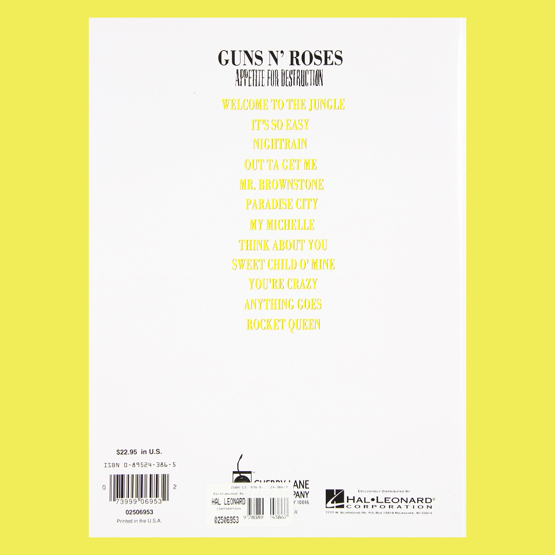 Guns N' Roses Appetite For Destruction - Guitar Tab Book