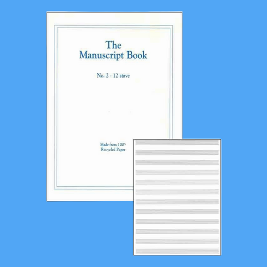 The Manuscript Book 2 - 12 Staves, Stapled, Recycled Paper (48 pages)