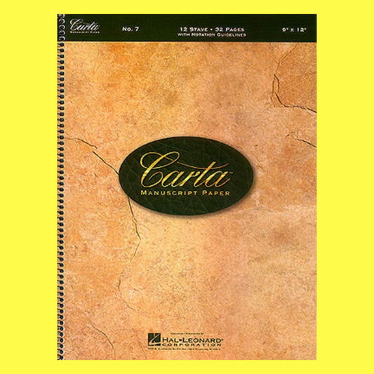 Carta Manuscript No. 7 Book - 12 Staves, Spiral Binding (32 Pages)