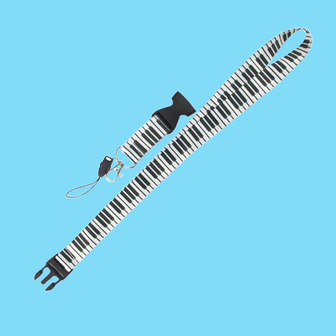 Piano Keys Lanyard with Detachable Clip (50cm)