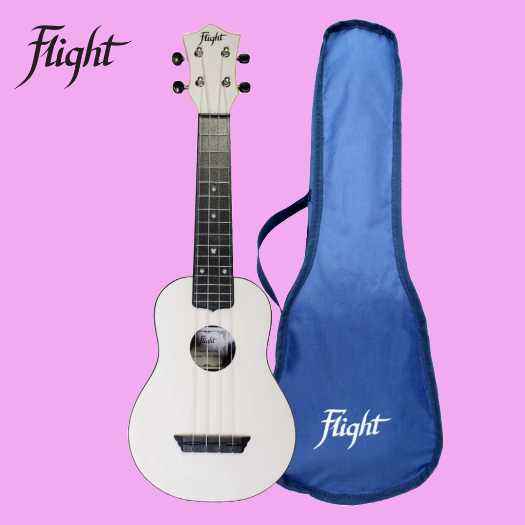 Flight TUS35 ABS Travel Soprano White Ukulele with Gig Bag