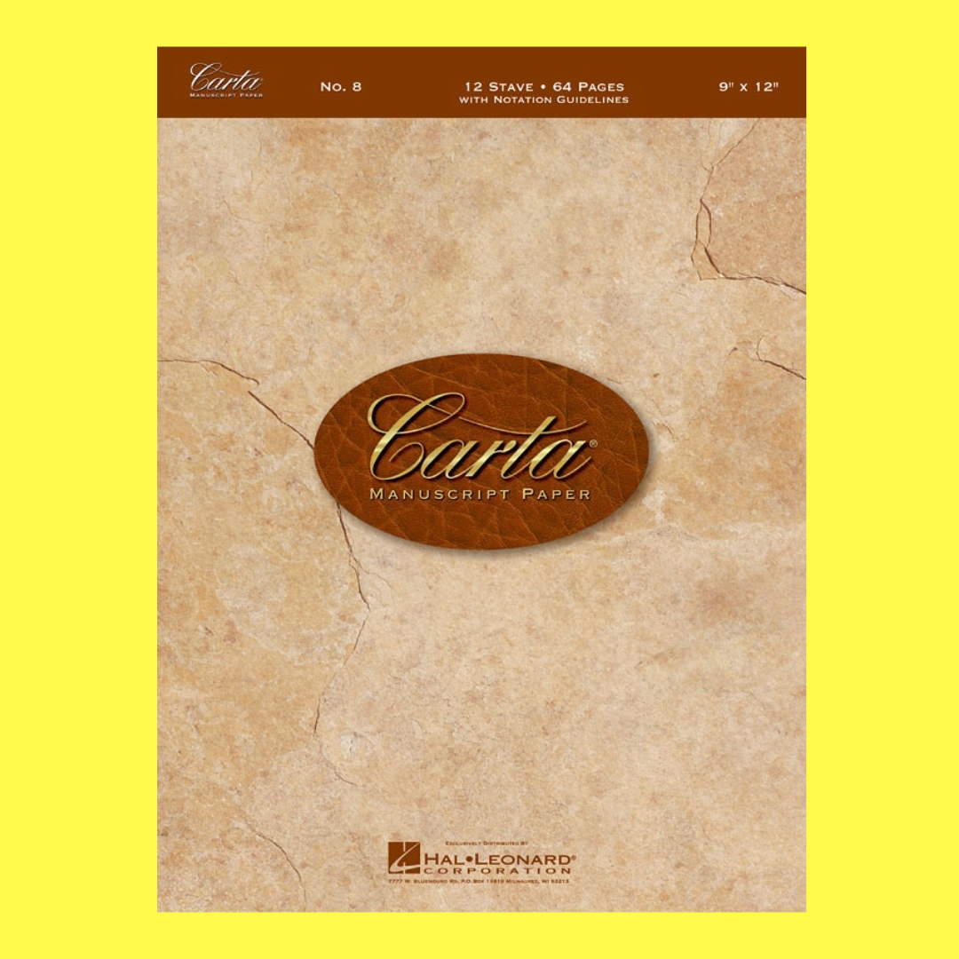 Carta Manuscript No. 8 Book - 12 Staves, Spiral Binding (64 pages)