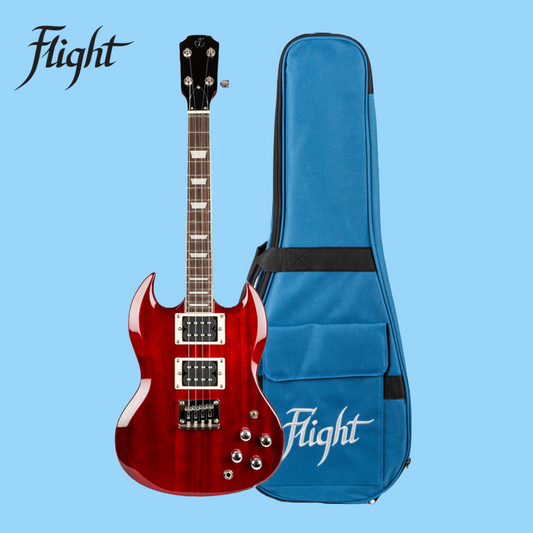 Flight - Pioneer Solid Body Cherry Red Electric Ukulele