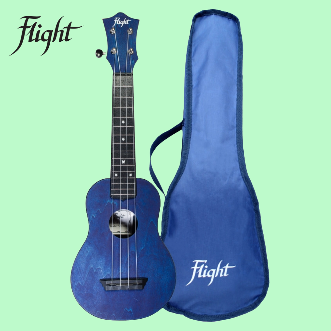 Flight TUS35 ABS Travel Soprano Dark Blue Ukulele with Gig Bag