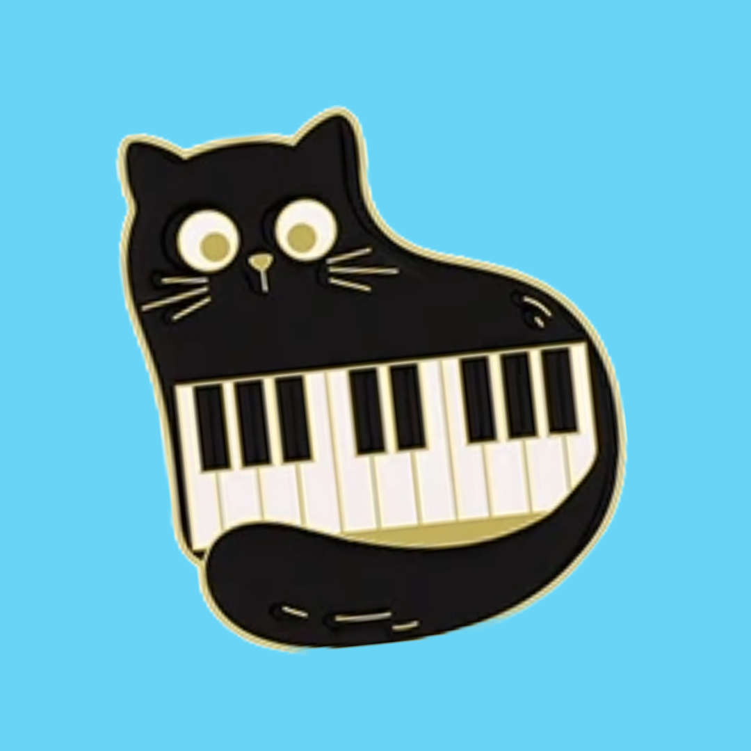 键盘猫咪 - 珐琅徽章 (3.0厘米)