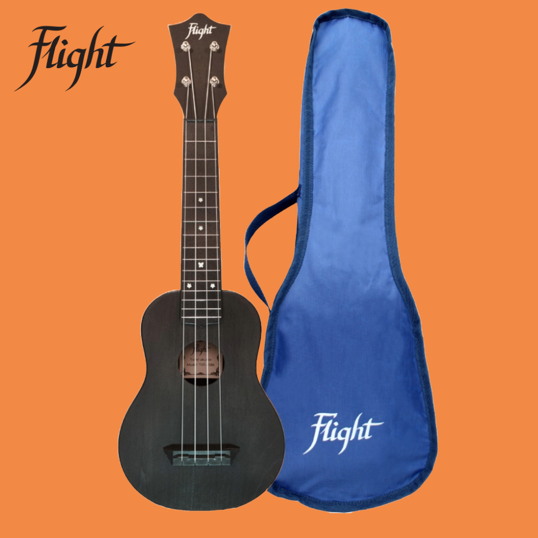 Flight TUS35 ABS Travel Soprano Black Ukulele with Gig Bag