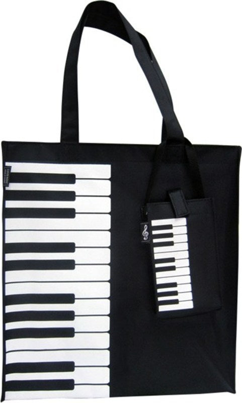 CANVAS TOTE BAG WITH KEYBOARD/PIANO DESIGN