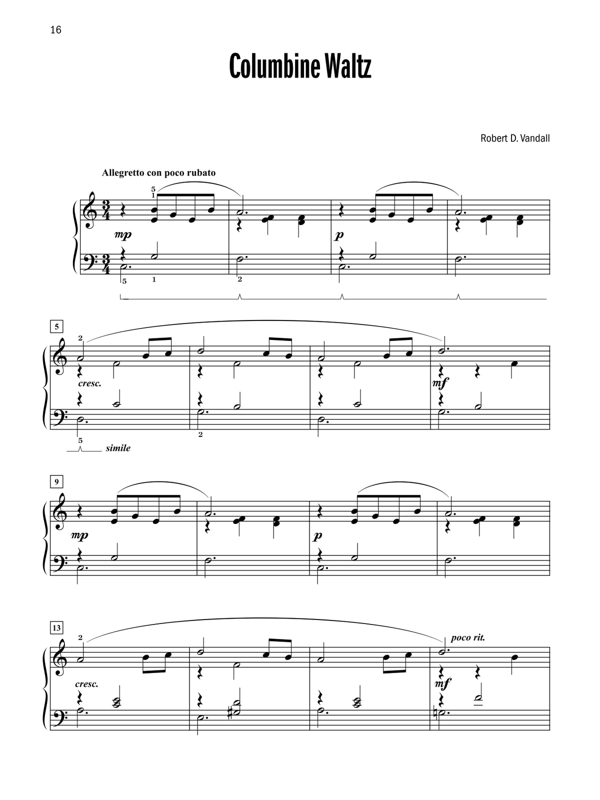 Vandall - Celebrated Lyrical Piano Solos - Book 3