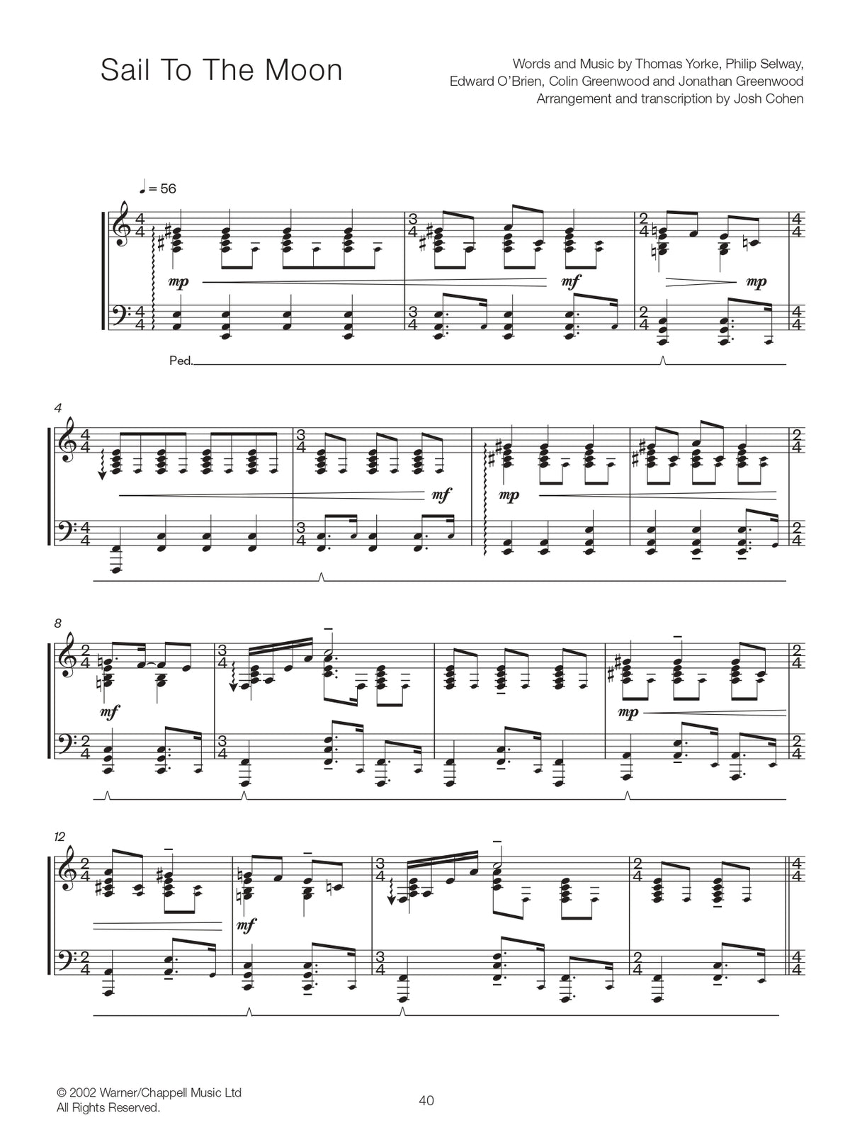 Josh Cohen:Radiohead 钢琴独奏曲集