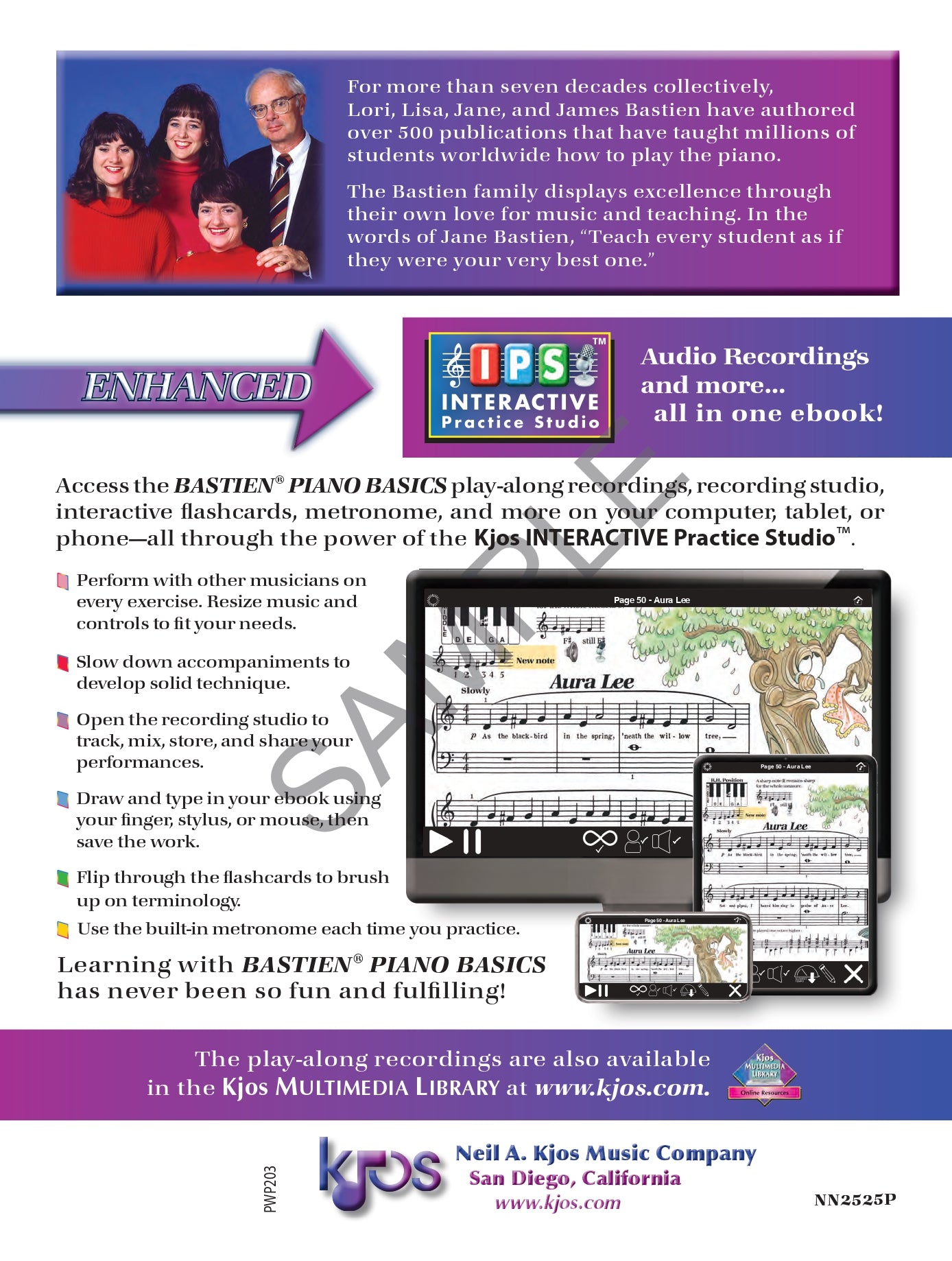 Bastien Piano Basics Enhanced: Piano Level 3 Book (Book and Media)