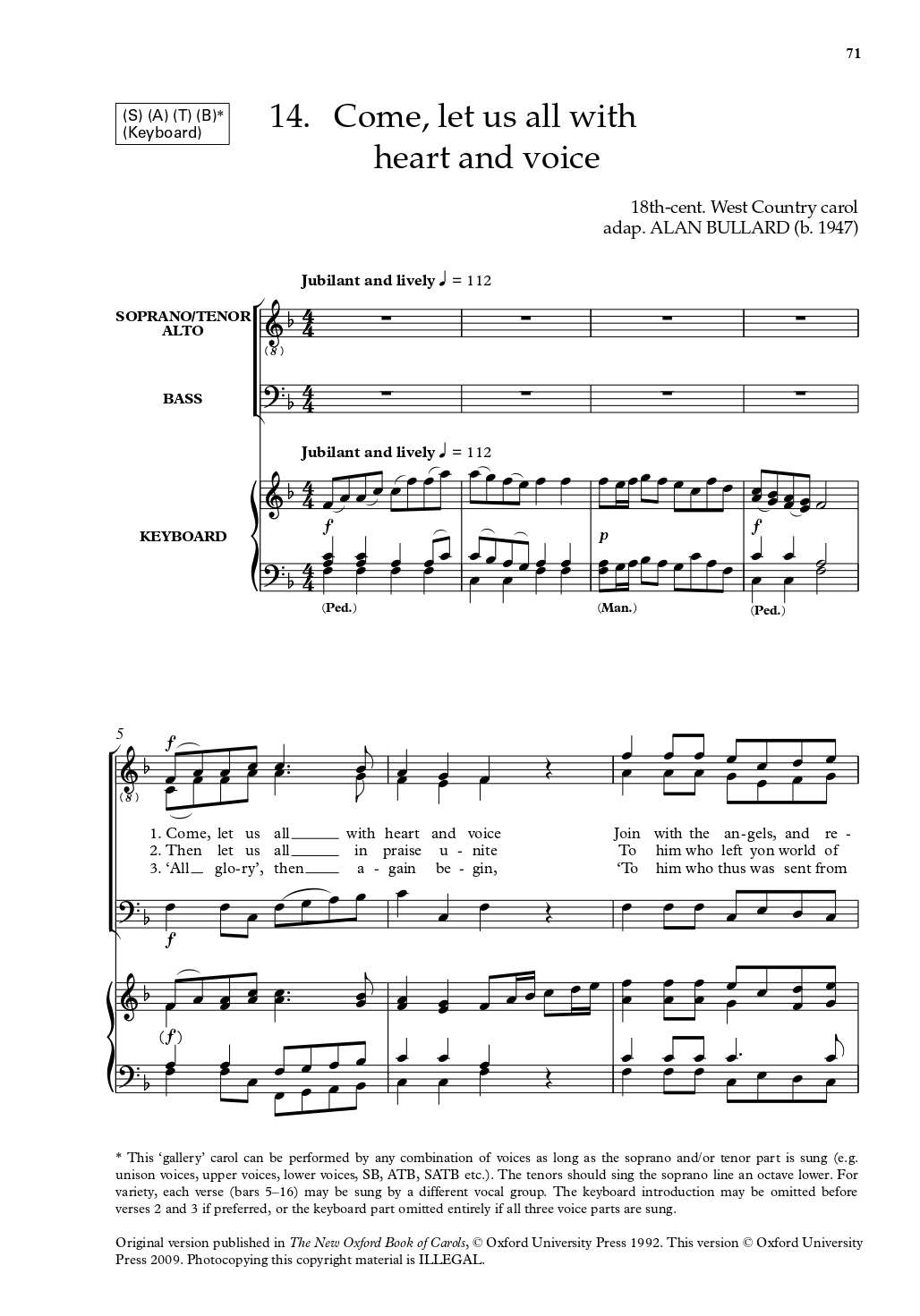 Oxford Book Of Flexible Carols Ed Bullard Pb