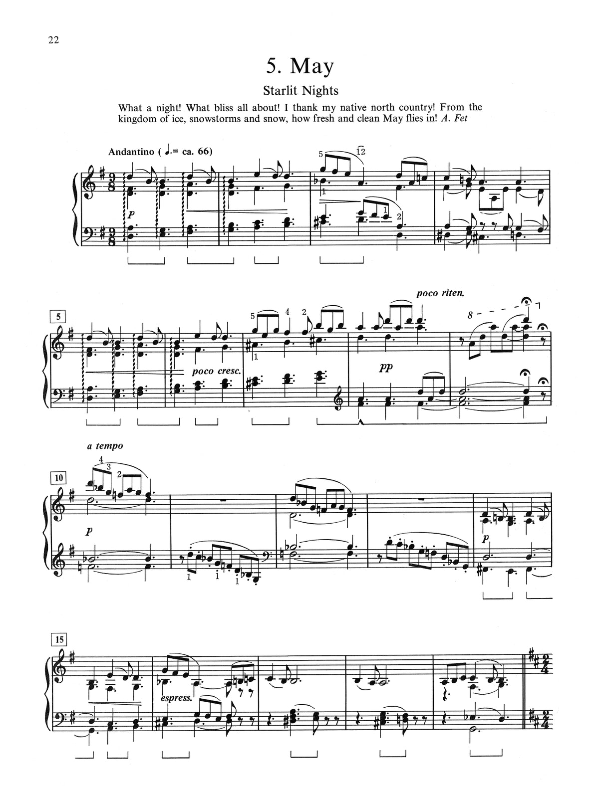 Tchaikovsky - The Seasons Opus 37B For Piano Book (Late Intermediate)