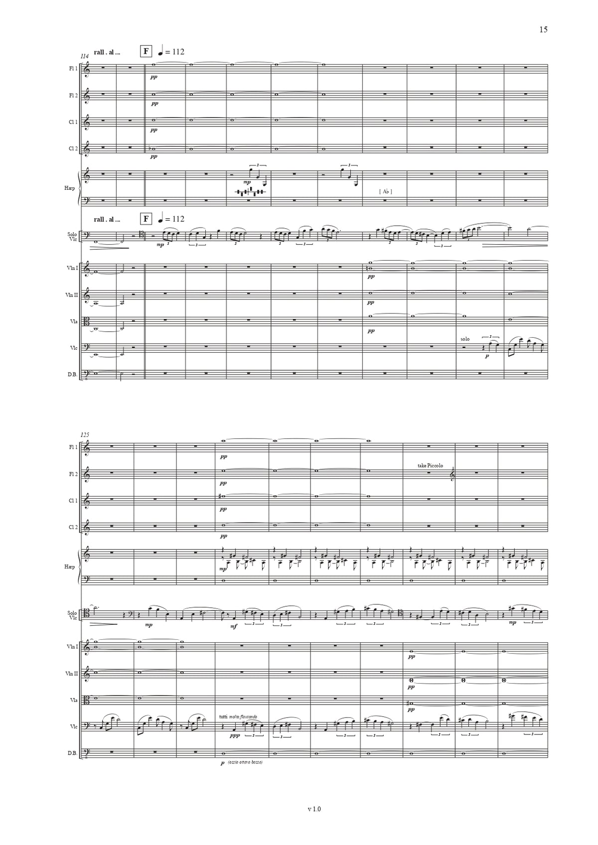 Carl Vine Concerto for Cello - Full Score