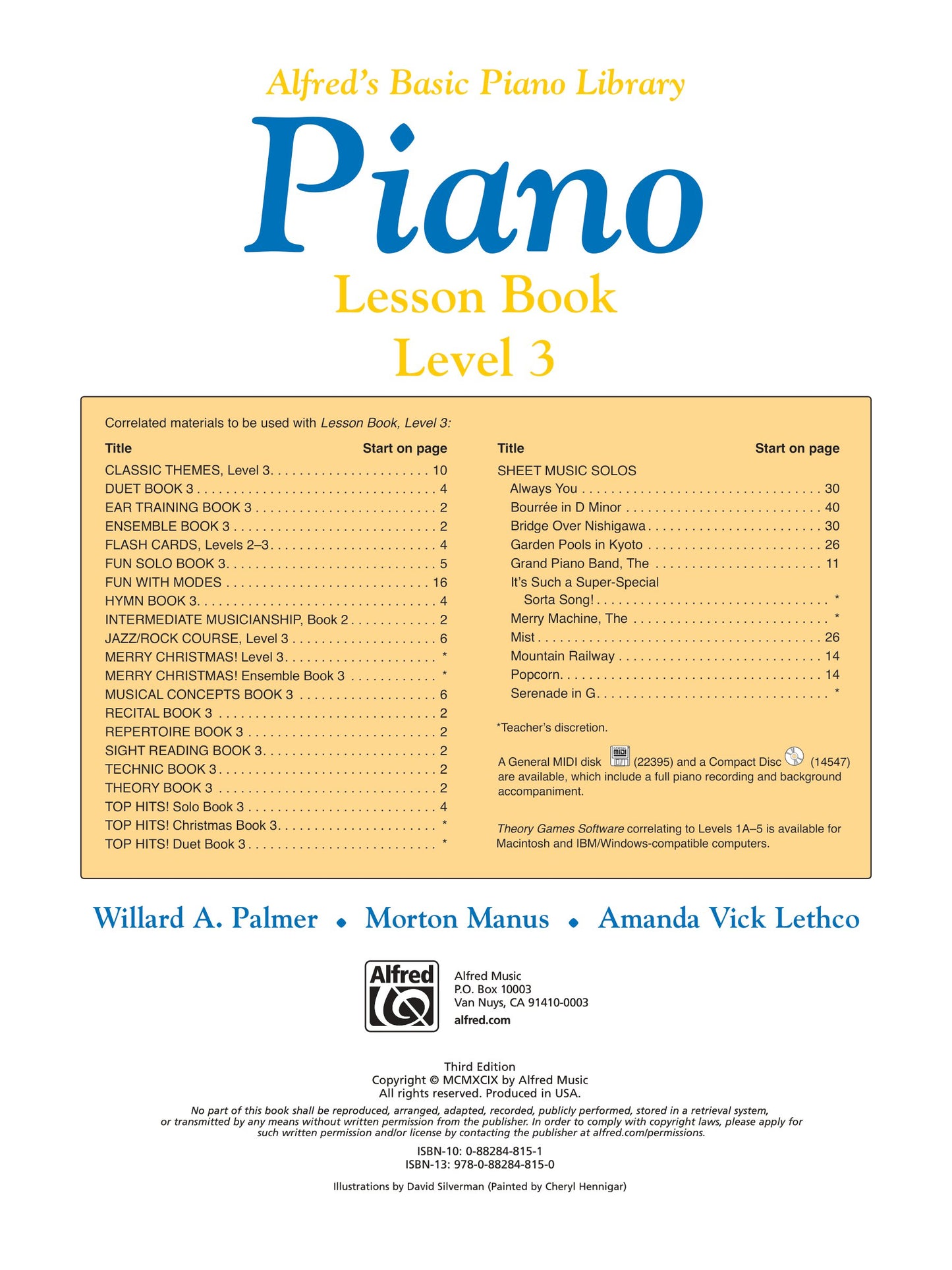 Alfred's Basic Piano Library - Lesson Book Level 3