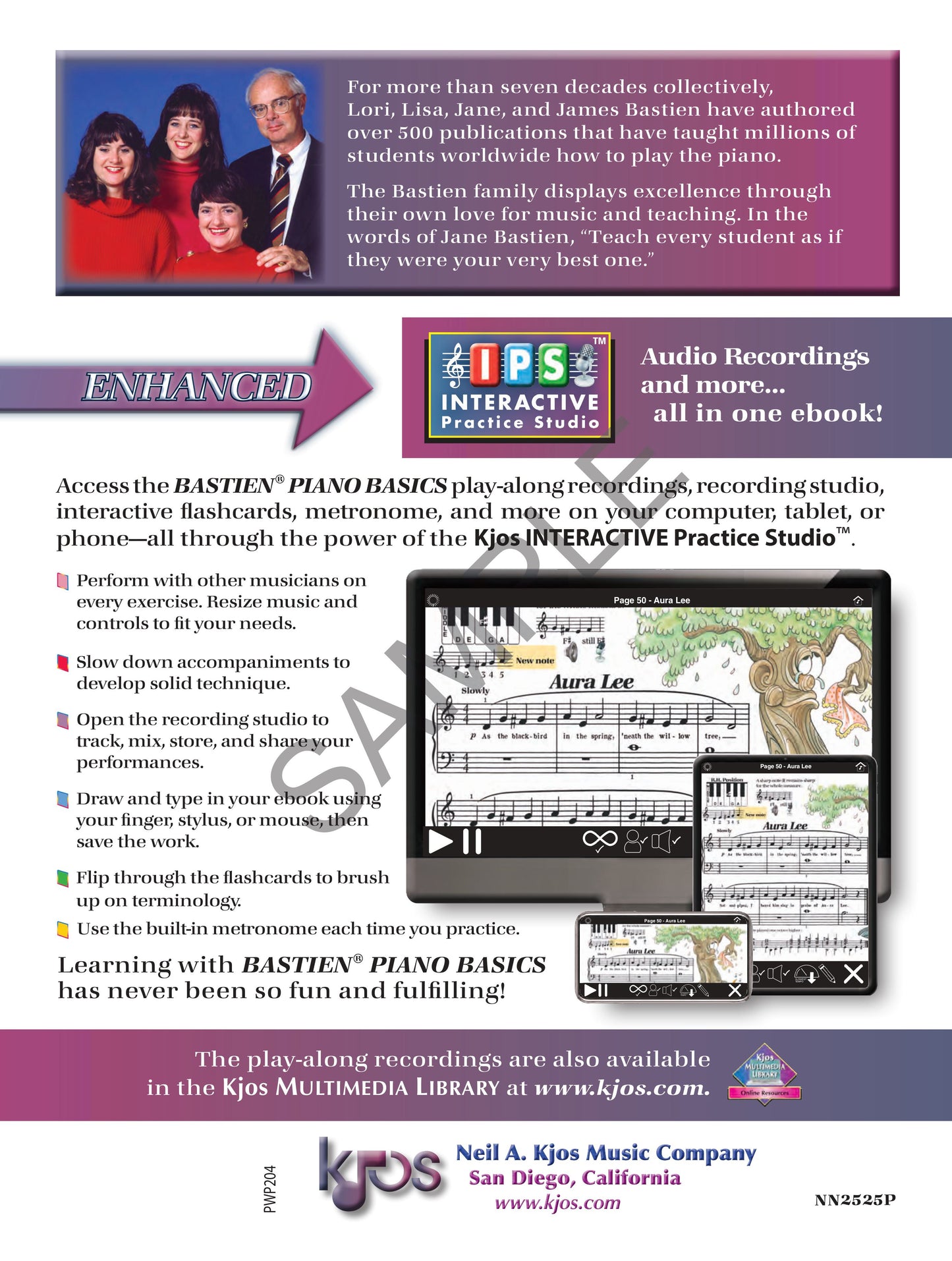 Bastien Piano Basics Enhanced: Piano Level 4 Book (Book and Media)