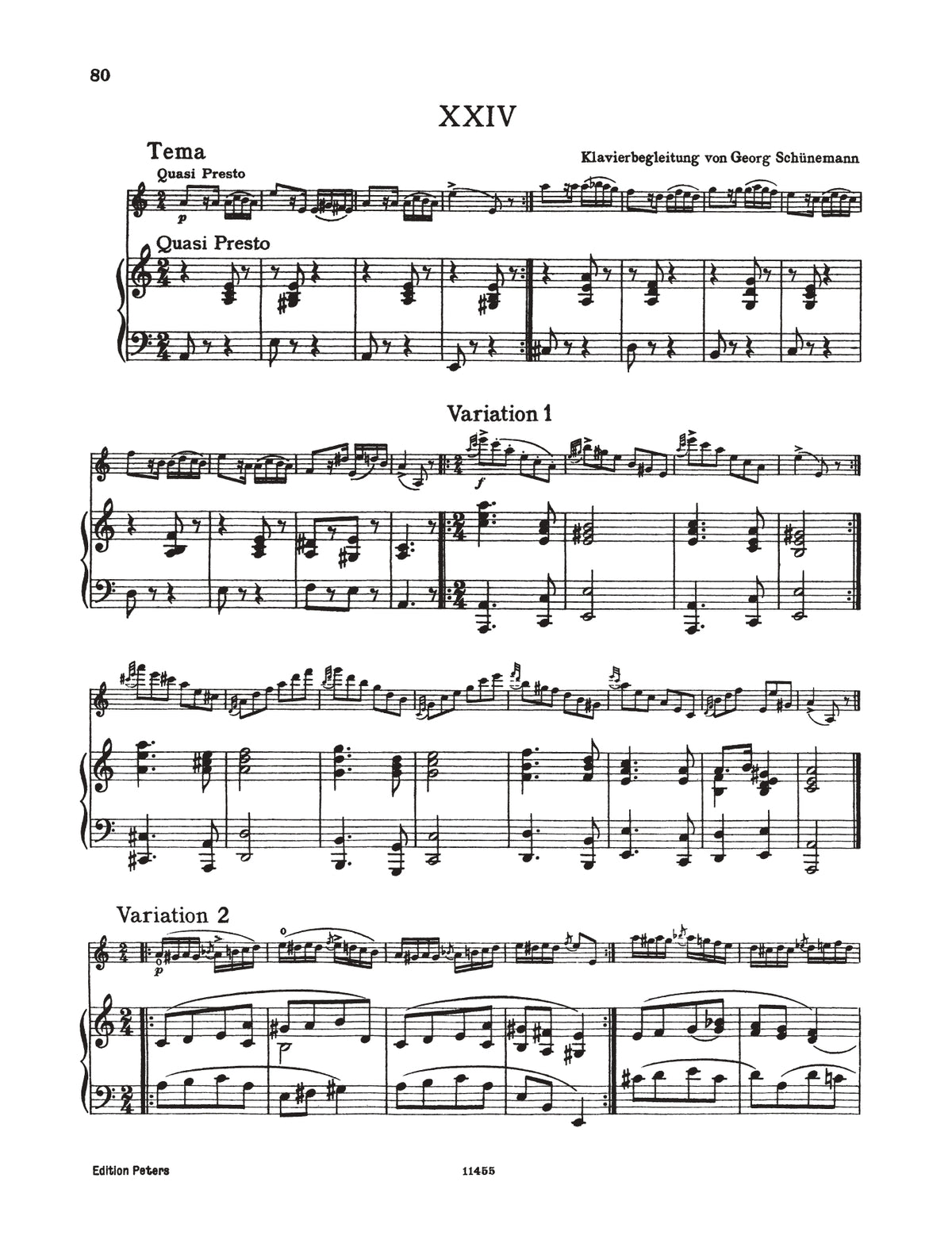 帕格尼尼 - 24首随想曲(第二册),小提琴与钢琴伴奏谱