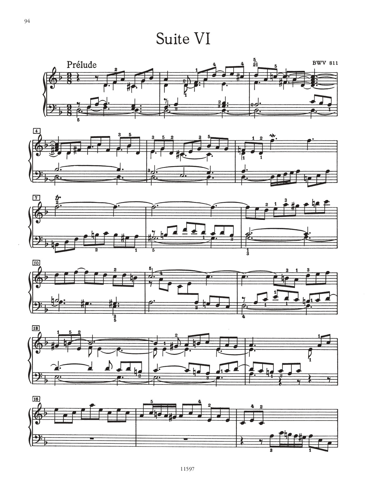 巴赫:英国组曲 BWV 806-811 钢琴全集(原典版)