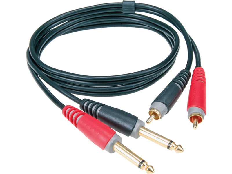 Klotz AT-CJ Unbalanced Pro Twin Cable With RCA And Jack Plugs - 3m