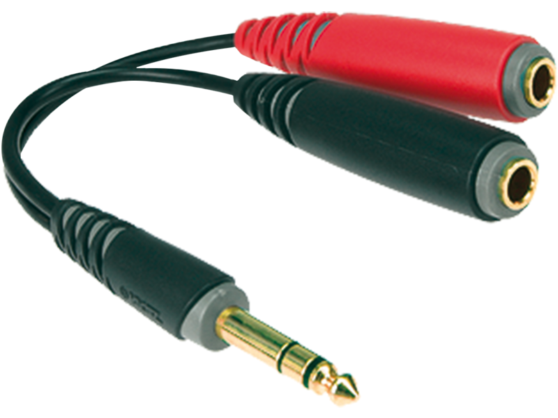 Klotz Y-ADAPTER Y Adapter - Short TRS 6.3mm - 2 X TS Socket 6.3mm - 0.2m