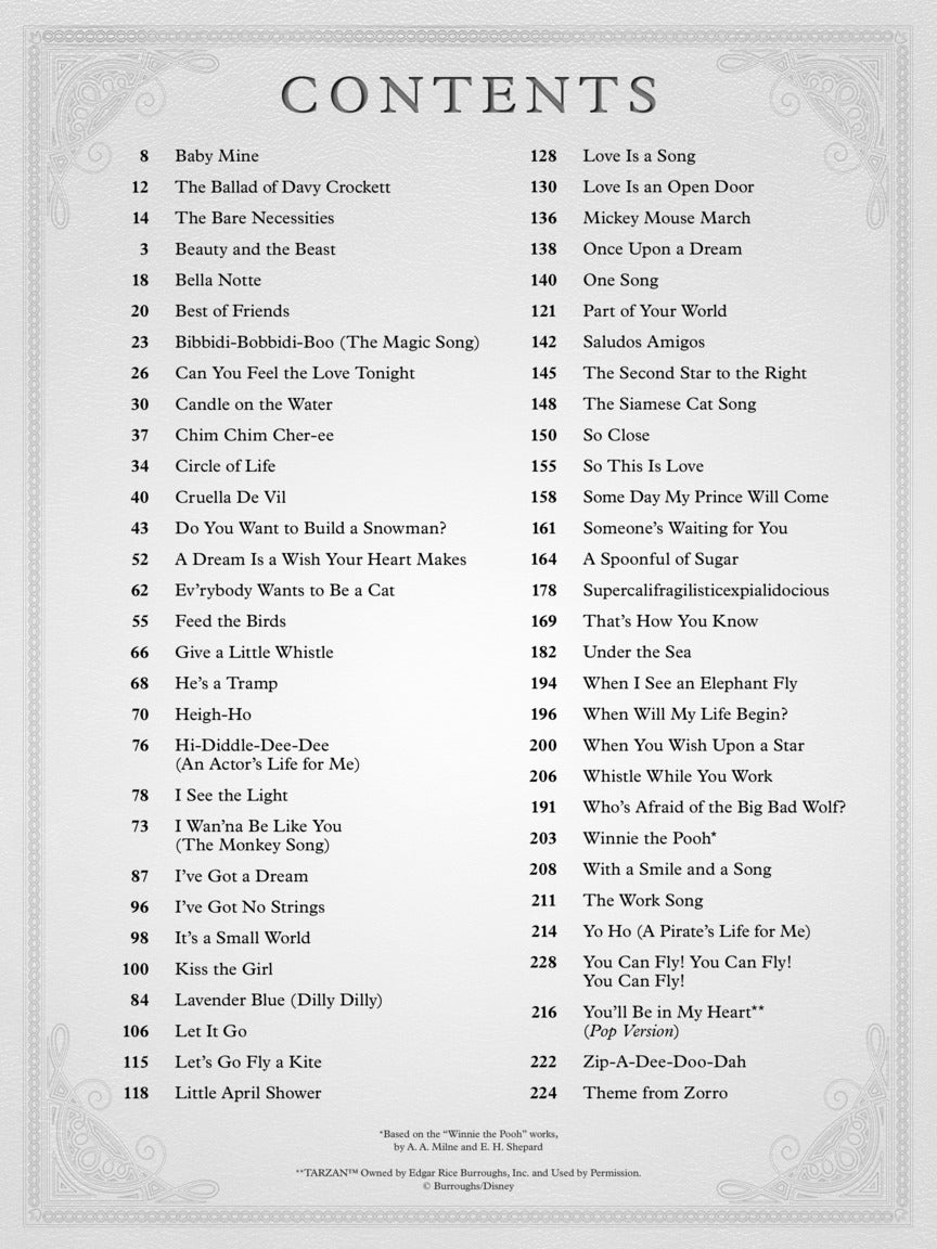 Disney Collection Easy Piano 3rd Edition Book (60 Songs)