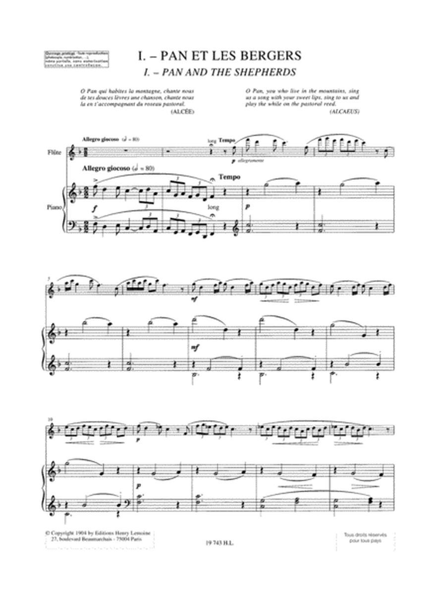 朱尔·穆凯 - 潘神的笛子奏鸣曲,作品15(长笛与钢琴伴奏谱)