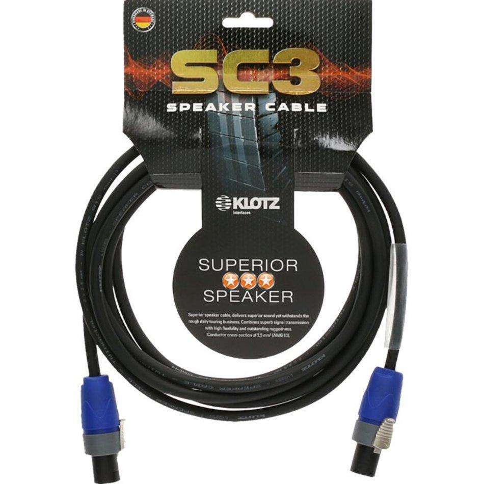Klotz SC3- 2 X 2.5mm Speaker Cable Pvc Speakon 2P F (Nl2Fx) - Jack 2P M - 20m