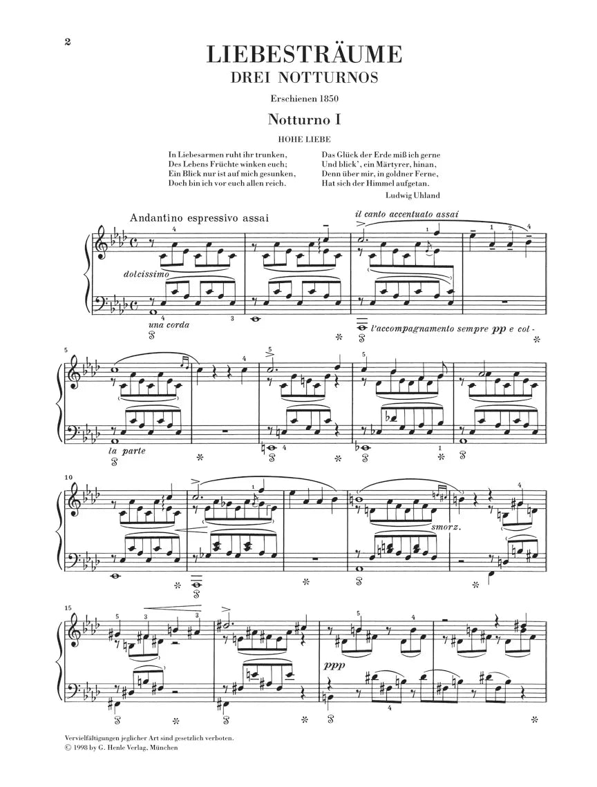 李斯特 - 爱之梦 No.1-3 钢琴谱