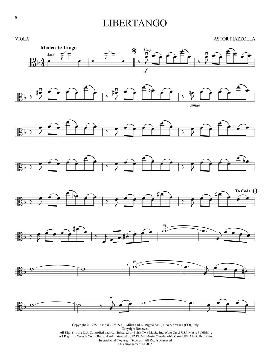 Piazzolla Tangos Viola Bk/Ola