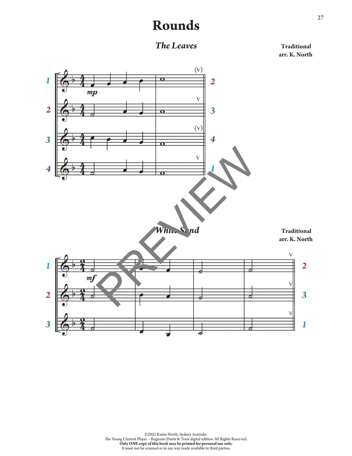 The Young Clarinet Player Beginner Duets & Trios Book