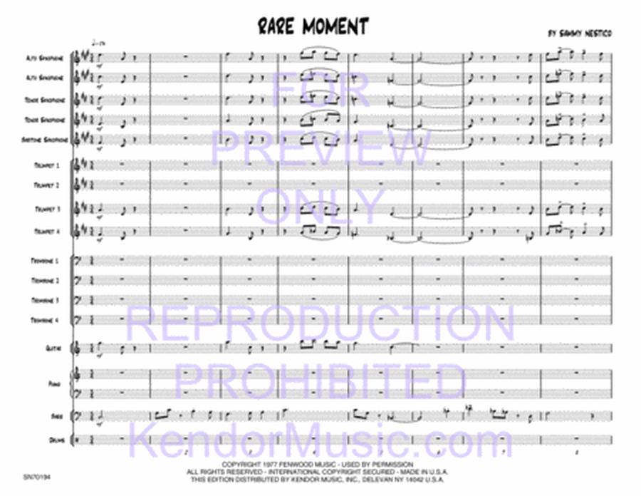 Rare Moment 爵士乐团 5级总谱/分谱
