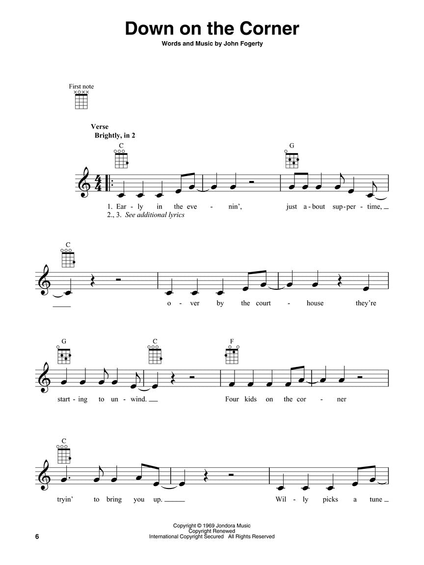 Creedence Clearwater Revival 尤克里里曲谱集