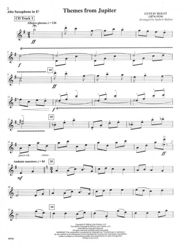 《Playing With The Band Classics》中音萨克斯风乐谱及CD