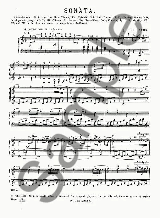 Sonata Album For The Piano Book 1