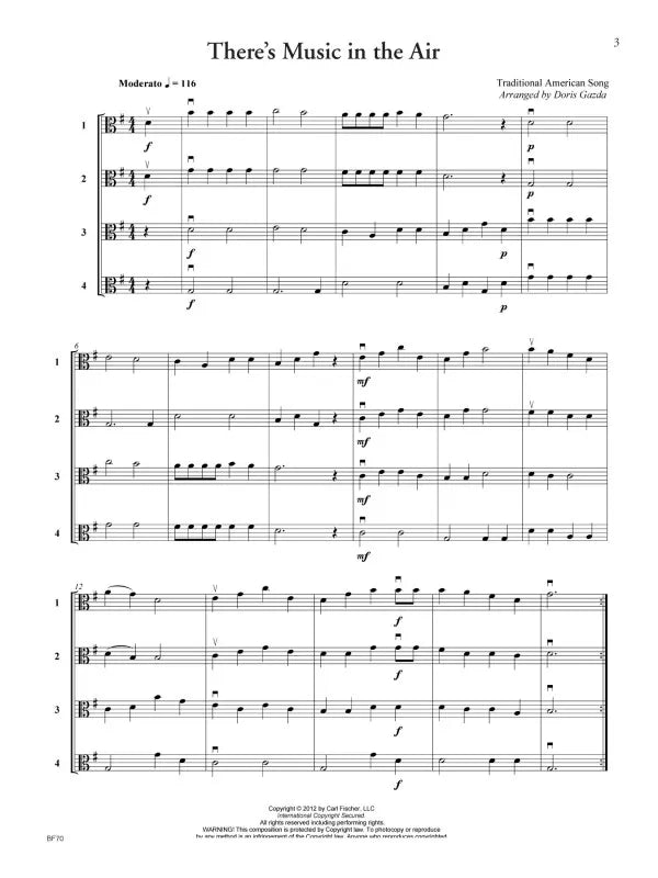 Progressive Quartets For Strings - Viola Book