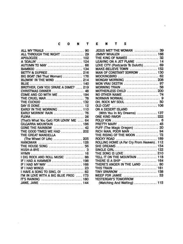 Peter Paul & Mary 精选合集 - 钢琴/声乐/吉他歌谱(71首歌曲)
