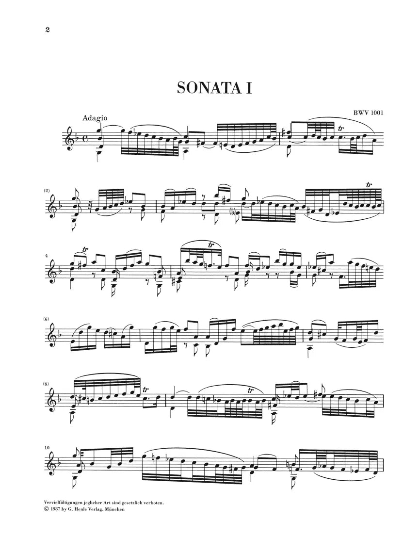 巴赫 - 六首无伴奏小提琴奏鸣曲与组曲 BWV 1001-1006(原典版)